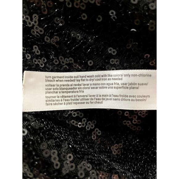 ELOQUII Black Sequin Peplum Long Sleeve Top Size 28 - Picture 6 of 6